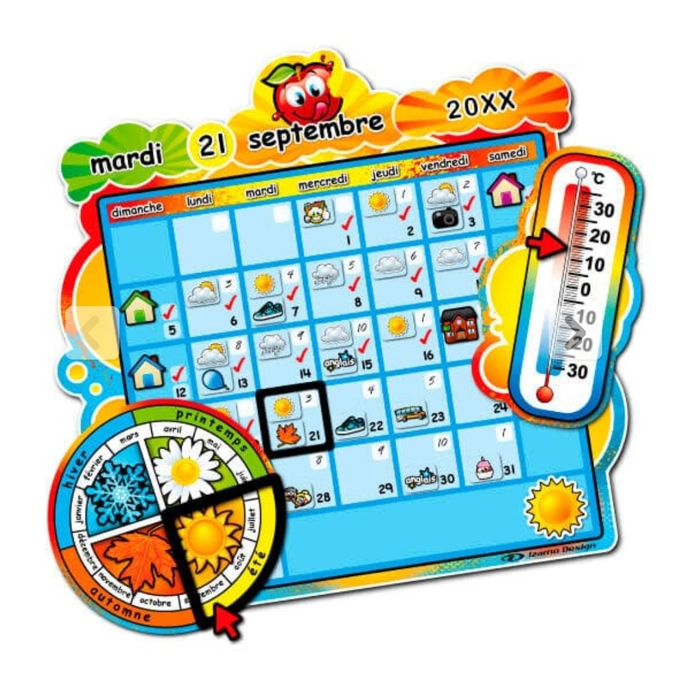 Colorful Weather and Calendar Learning Board for Kids